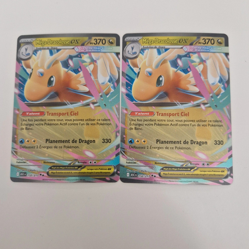 Lot de 2 cartes mega dracolosse ex 152