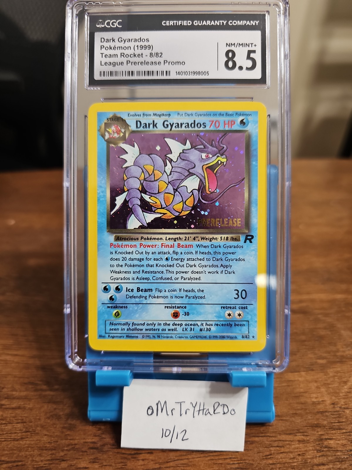 Dark Gyarados (Prerelease Promo) Holo Pokemon Team Rocket CGC 8.5 2000