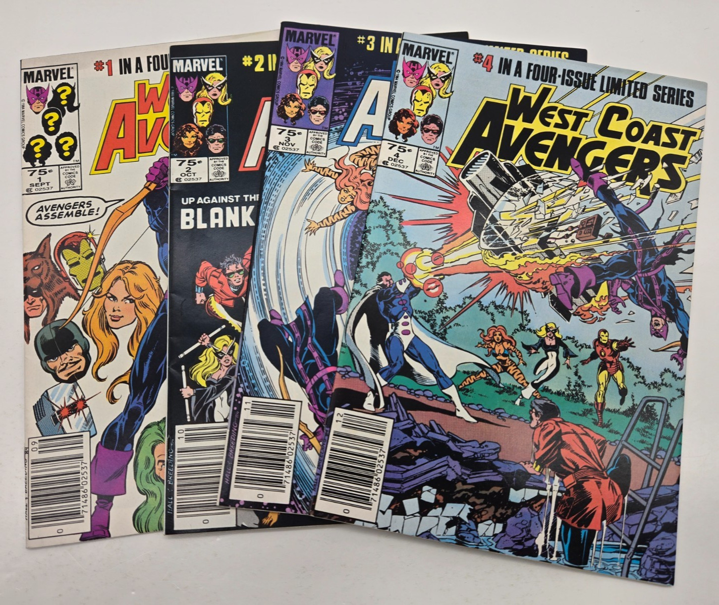 West Coast Avengers #1-4 (1984) Marvel serie completa F/VF/NM - tutta edicola