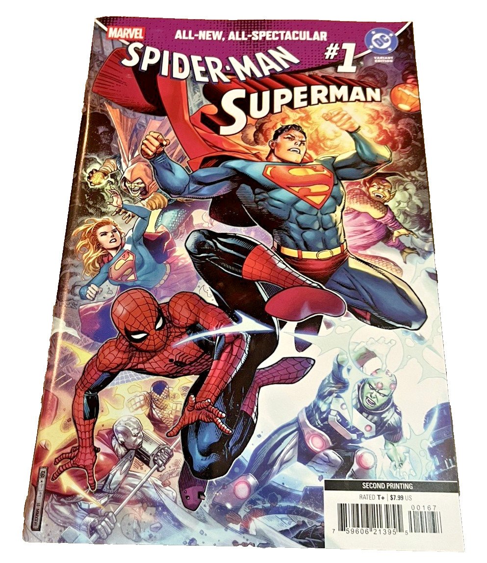 Spider-man/Superman #1 2nd Print Variant Jim Cheung Cover Hulk Thing Gwen Stacy!