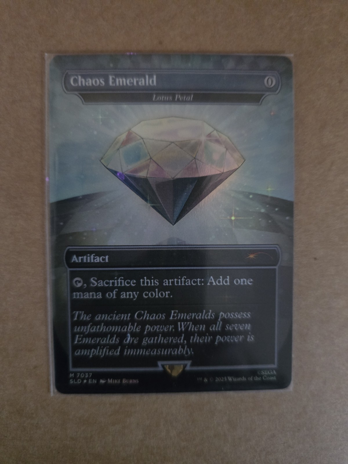 MTG Sonic x Secret Lair Chaos Emerald (Lotus Petal) White 7037 Mythic Foil - NM