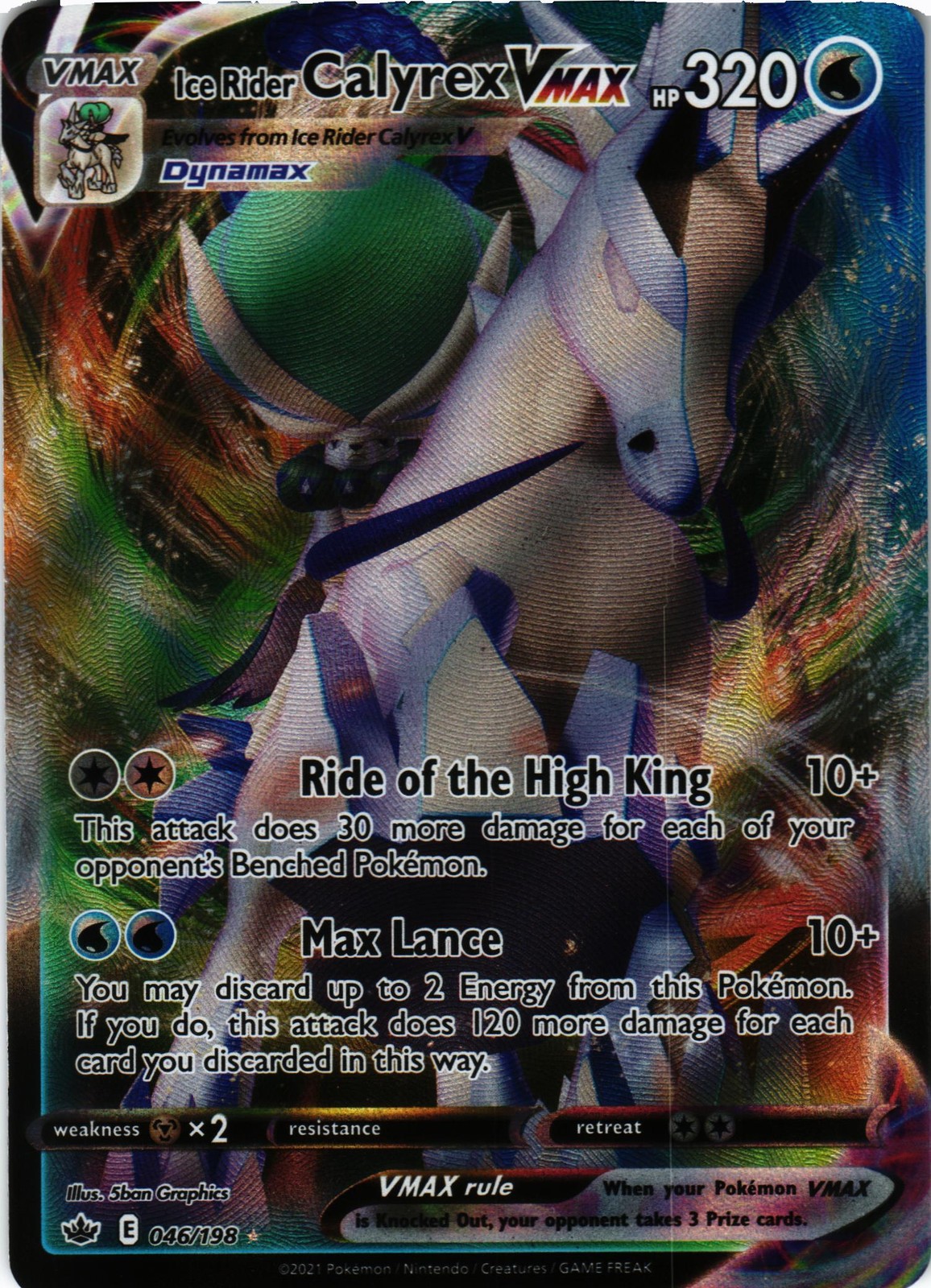 Pokémon SWSH06: Regno Ghiacciante #046/198 Cavaliere di Ghiaccio Calyrex VMAX