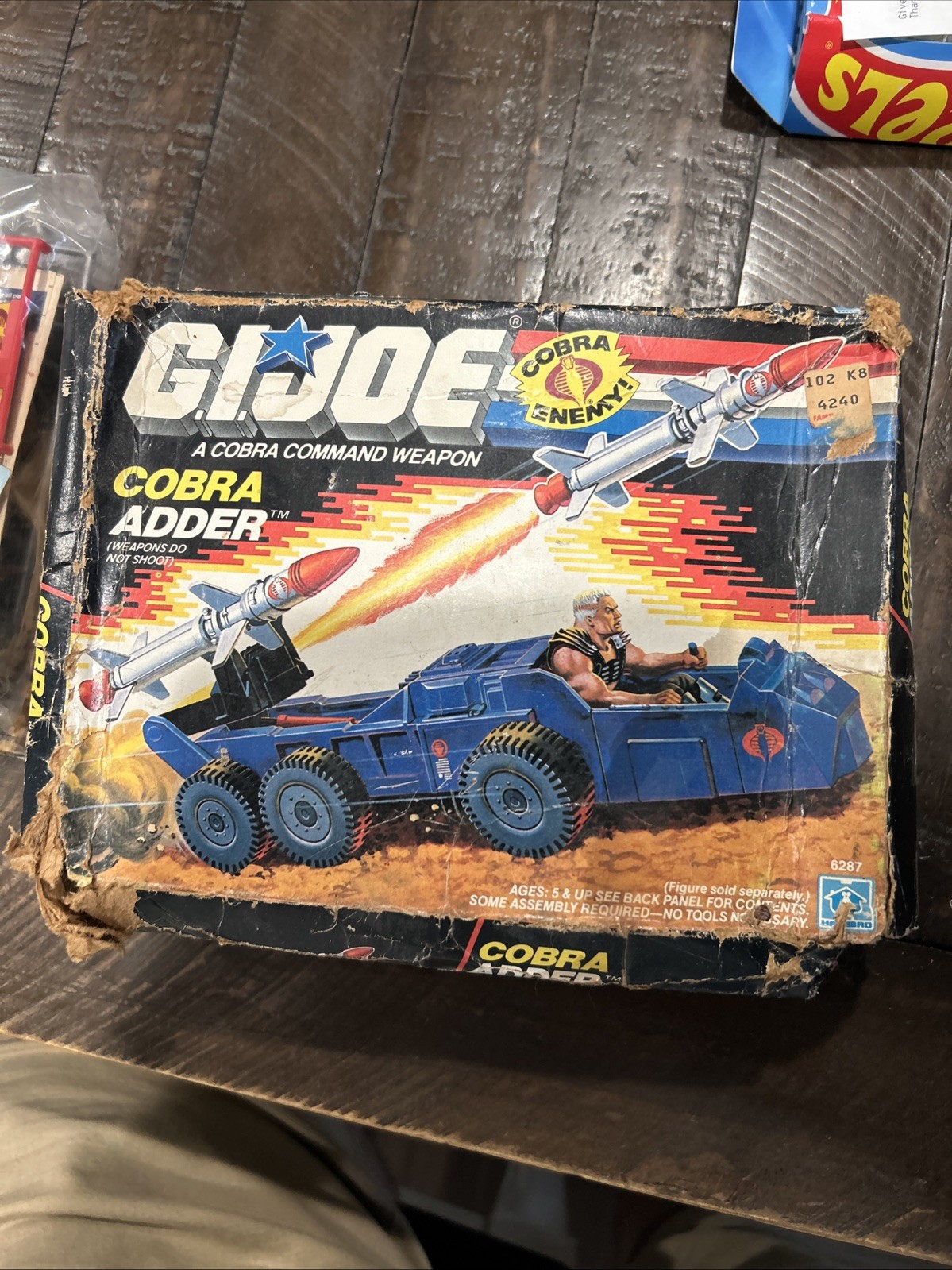 GI Joe 1988 Cobra Adder - Borsa sigillata, la scatola è molto ruvida