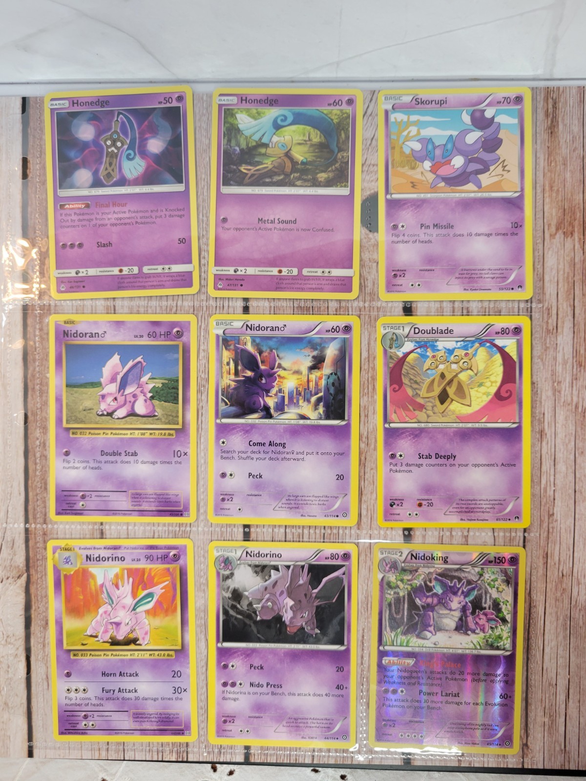 Pokemon Card Lot - Nidoking Reverse Holo, Nidorino, Nidoran, Honedge - 9 Card...