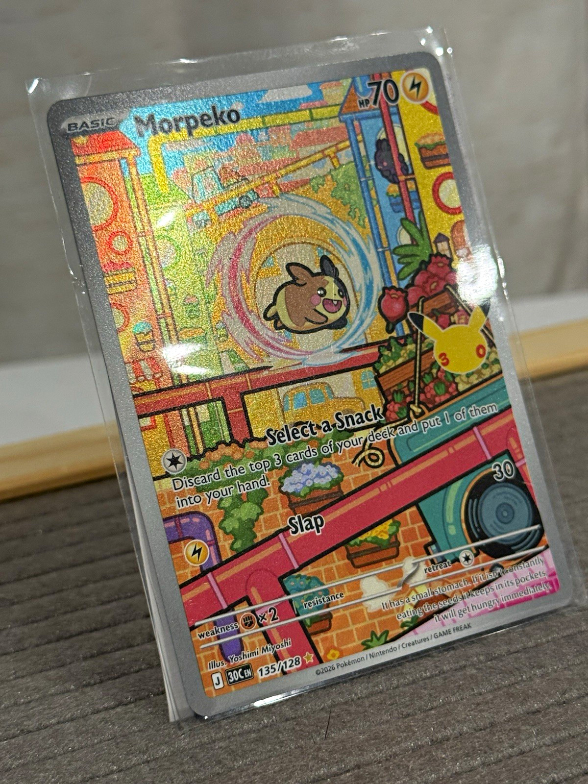 The Pokémon Company Morpeko 135/128 Me: 30th Celebration IR Holo English 70 HP
