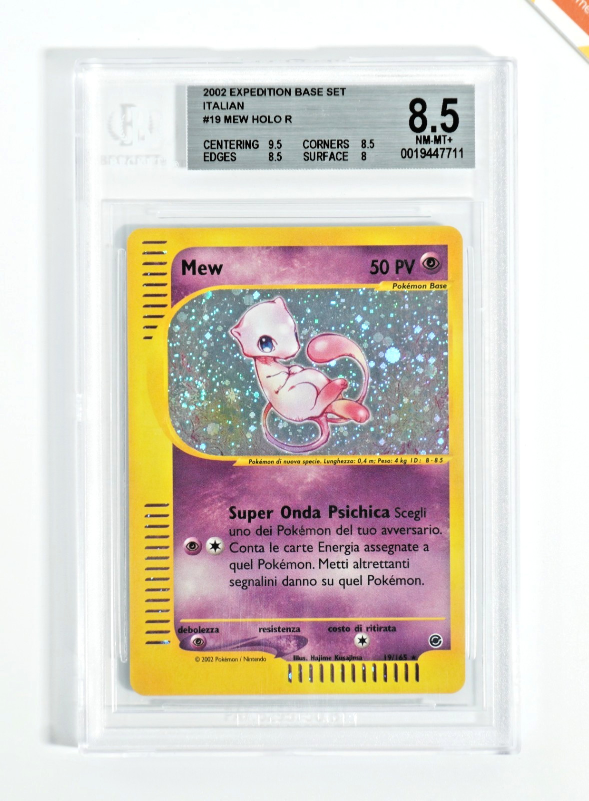 Pokemon BGS 8.5 Mew #19 Holo Expedition Base Set 2002 Italiano