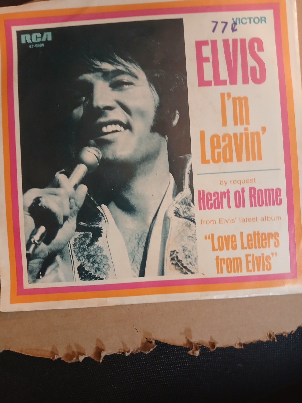 Elvis Presley I'm Leavin' / Heart of Rome 7" 45RPM Single RCA Victor 47-9998 EX