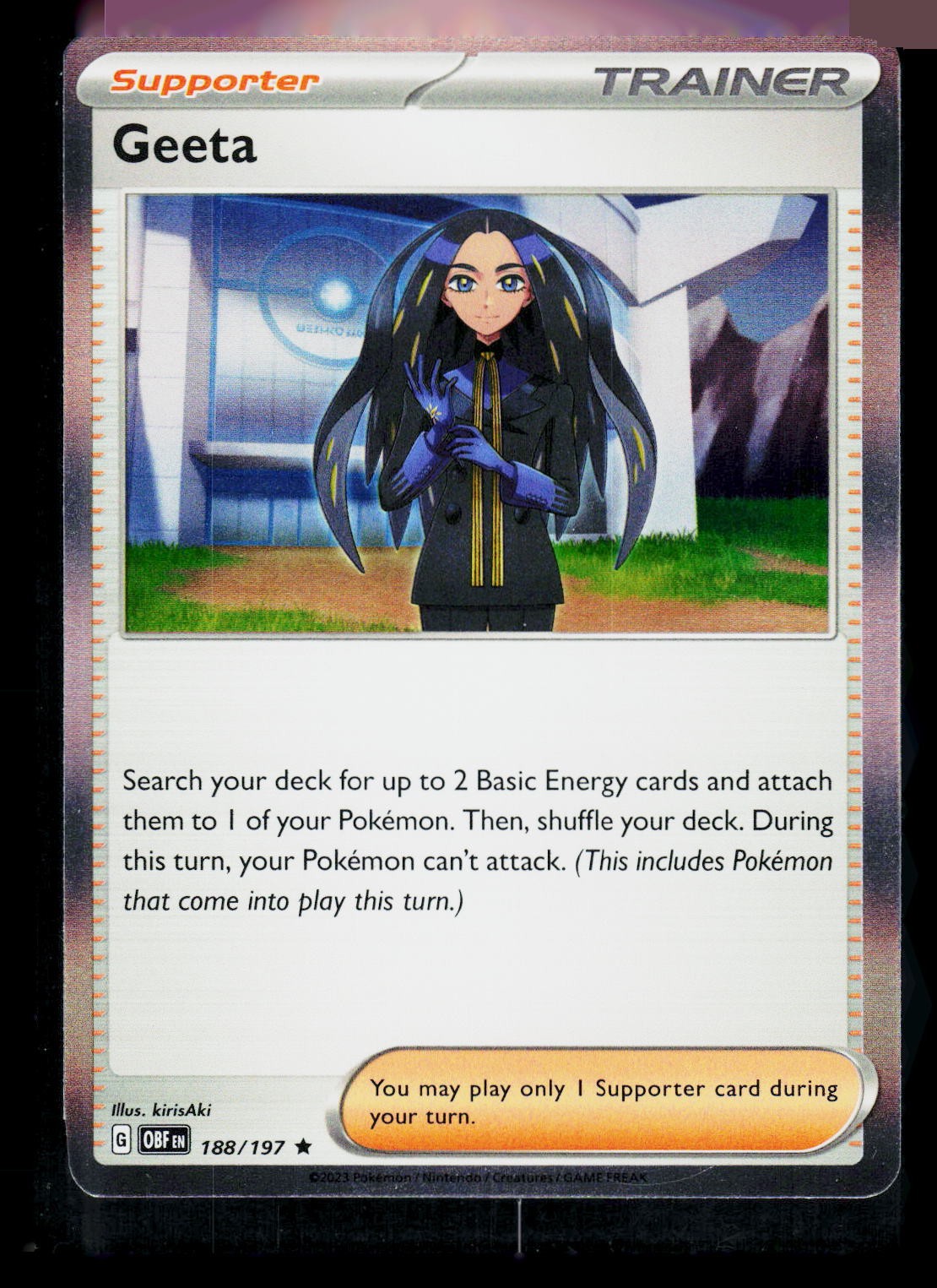 Geeta 188/197 Rare Obsidian Flames Pokemon Holo Near Mint