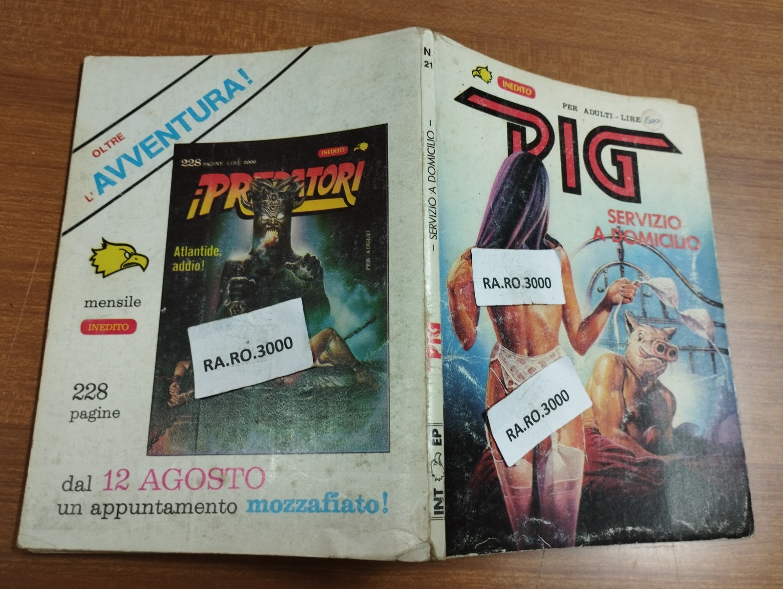 "PIG" - FUMETTO N. 21 - DELL' AGOSTO 1985 - EDIZIONE EDIPERIODICI