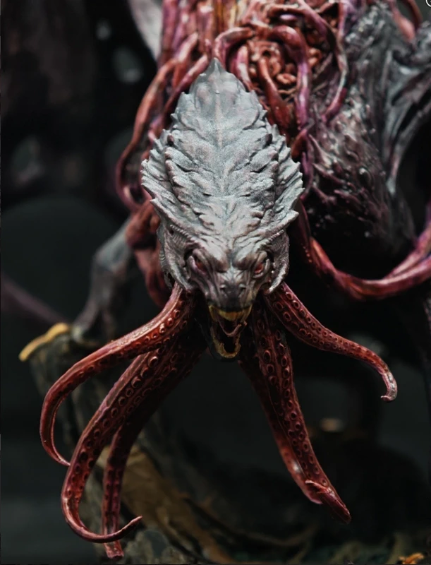 Figurine Dragon Noir Illithid, résine HD D&D/JdR/Warhammer