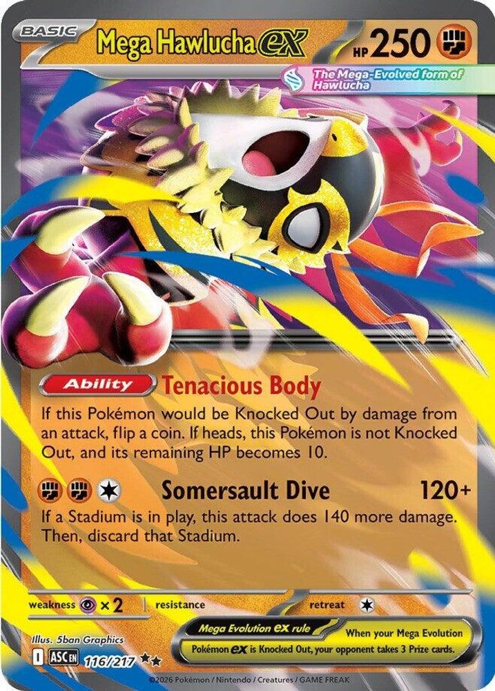 Pokemon Mega Hawlucha ex 116/217 Holo Double Rare Ascended Heroes NM