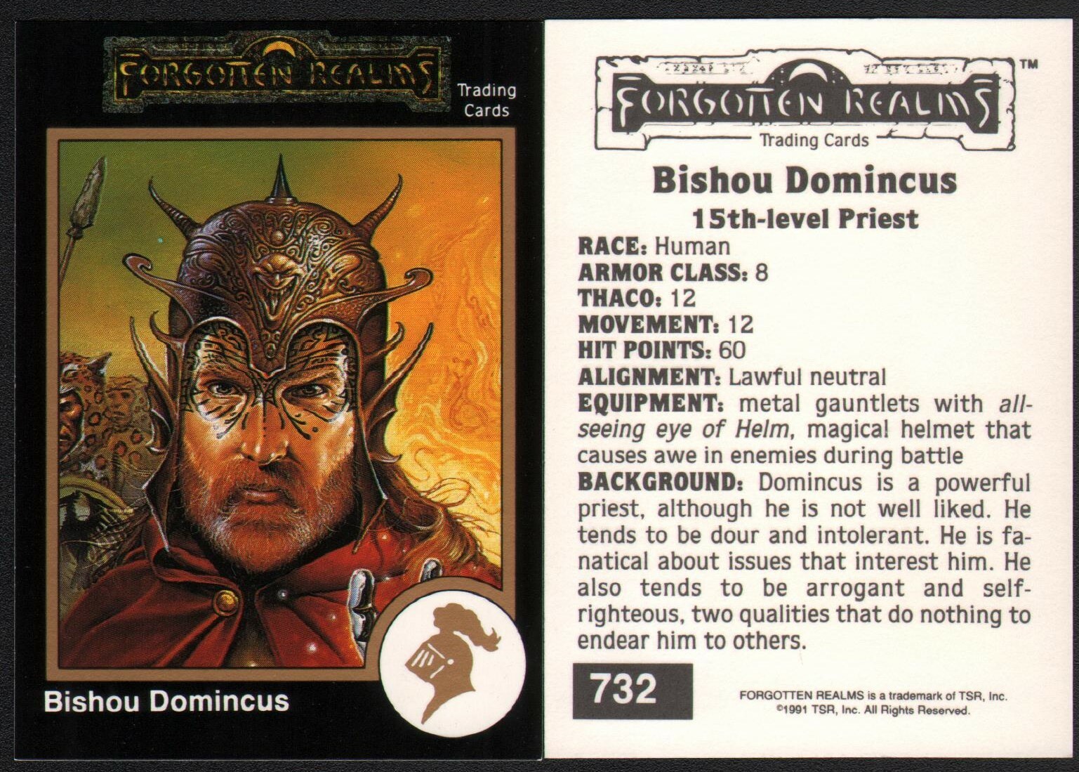 1991 TSR AD&D Gold Border RPG Fantasy Card #732 Dungeons Dragons Fred Fields Art