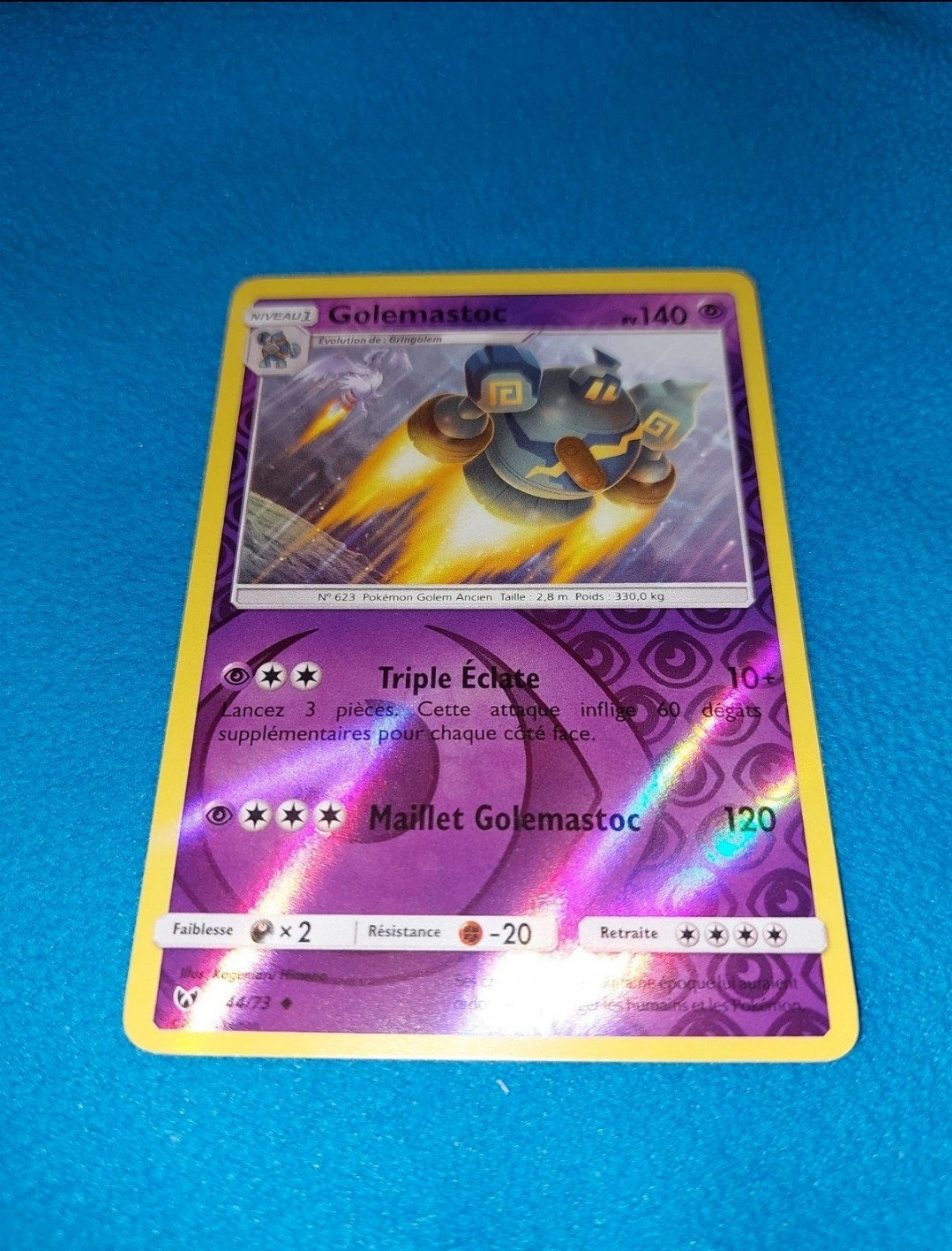Carte card pokémon golemastoc reverse 44 73