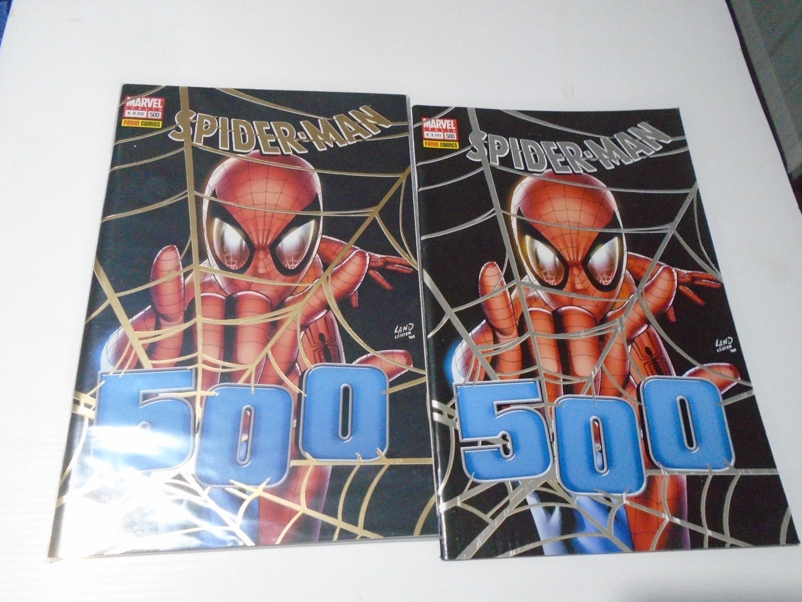 L'UOMO RAGNO PANINI COMICS NUMERO 500 COVER ARGENTO E GOLD,OTTIME CONDIZIONI