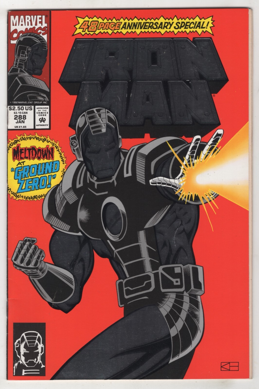 Iron Man #288 (gennaio 1993, Marvel) [copertina] Len Kaminski, Kevin Hopgood H