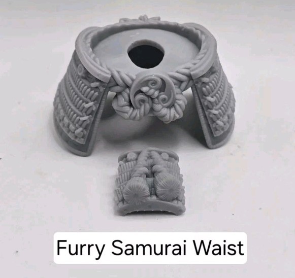 3d Printed FURRY ALLIANCE SAMURAI WAIST PIECE For Mythic Legions 1/12 Scale