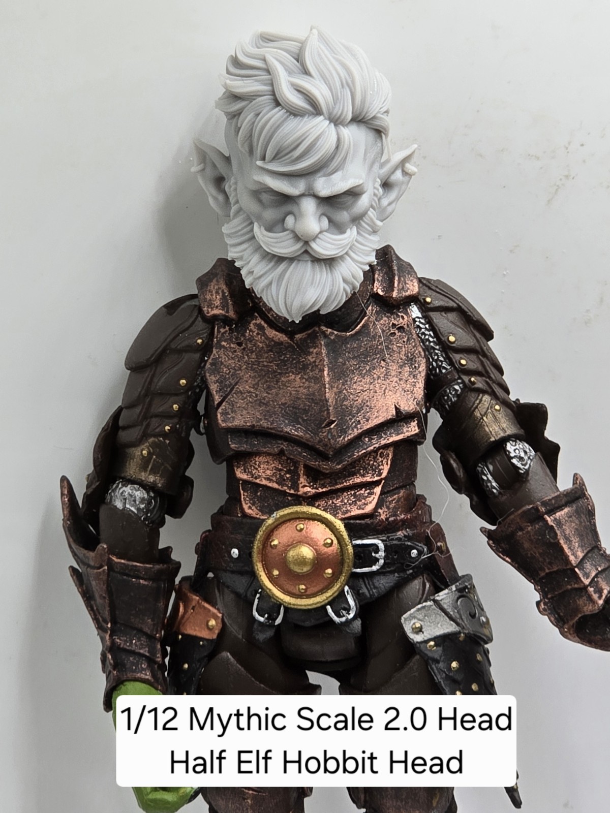 3d Printed HALF ELF HOBBIT Headsculpt For 2.0 Mythic Legions 1/12 figure 