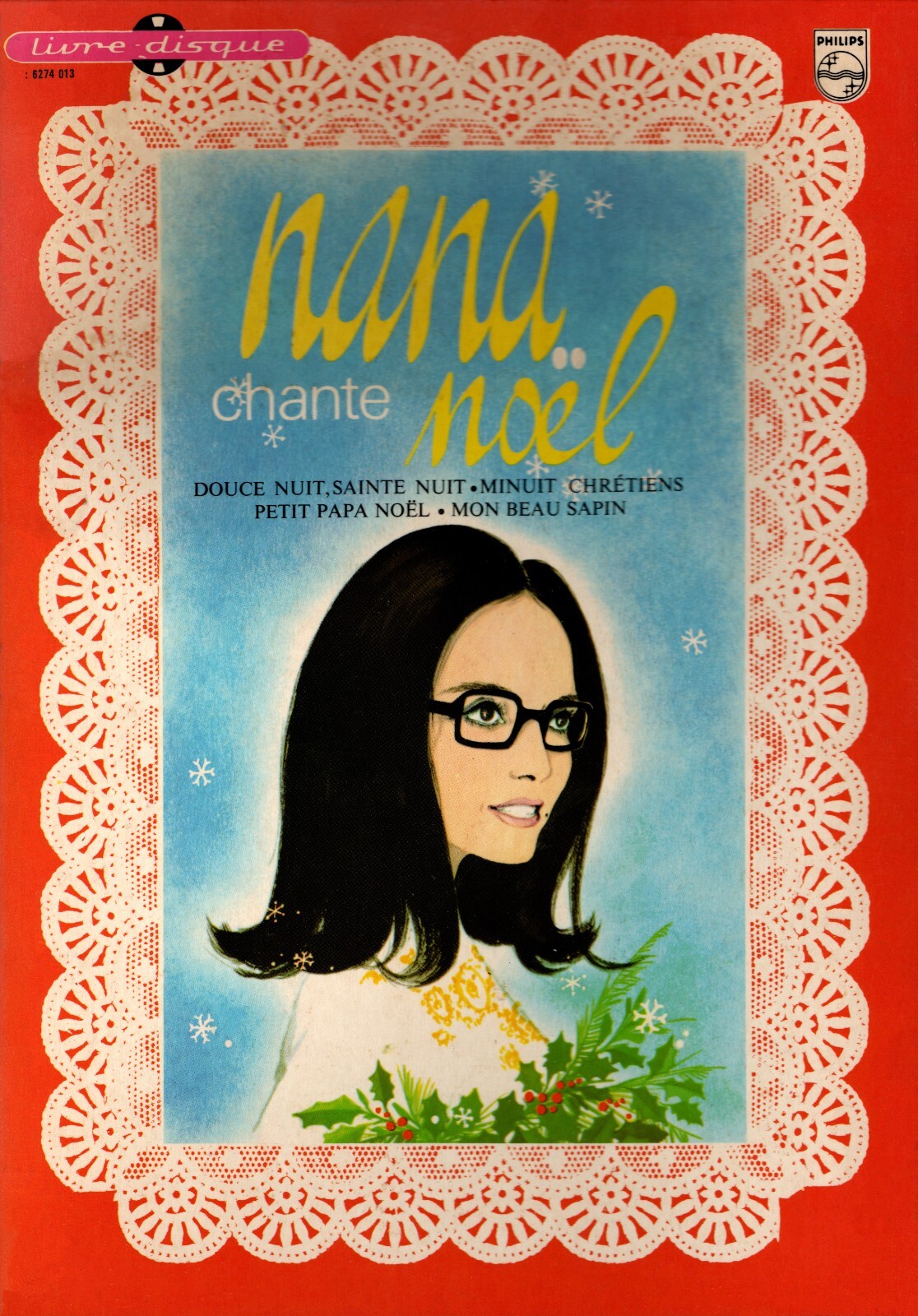 NANA MOUSKOURI - CHANTE NOEL / LIVRE DISQUE VINYLE 45 TOURS / TRES BON ETAT