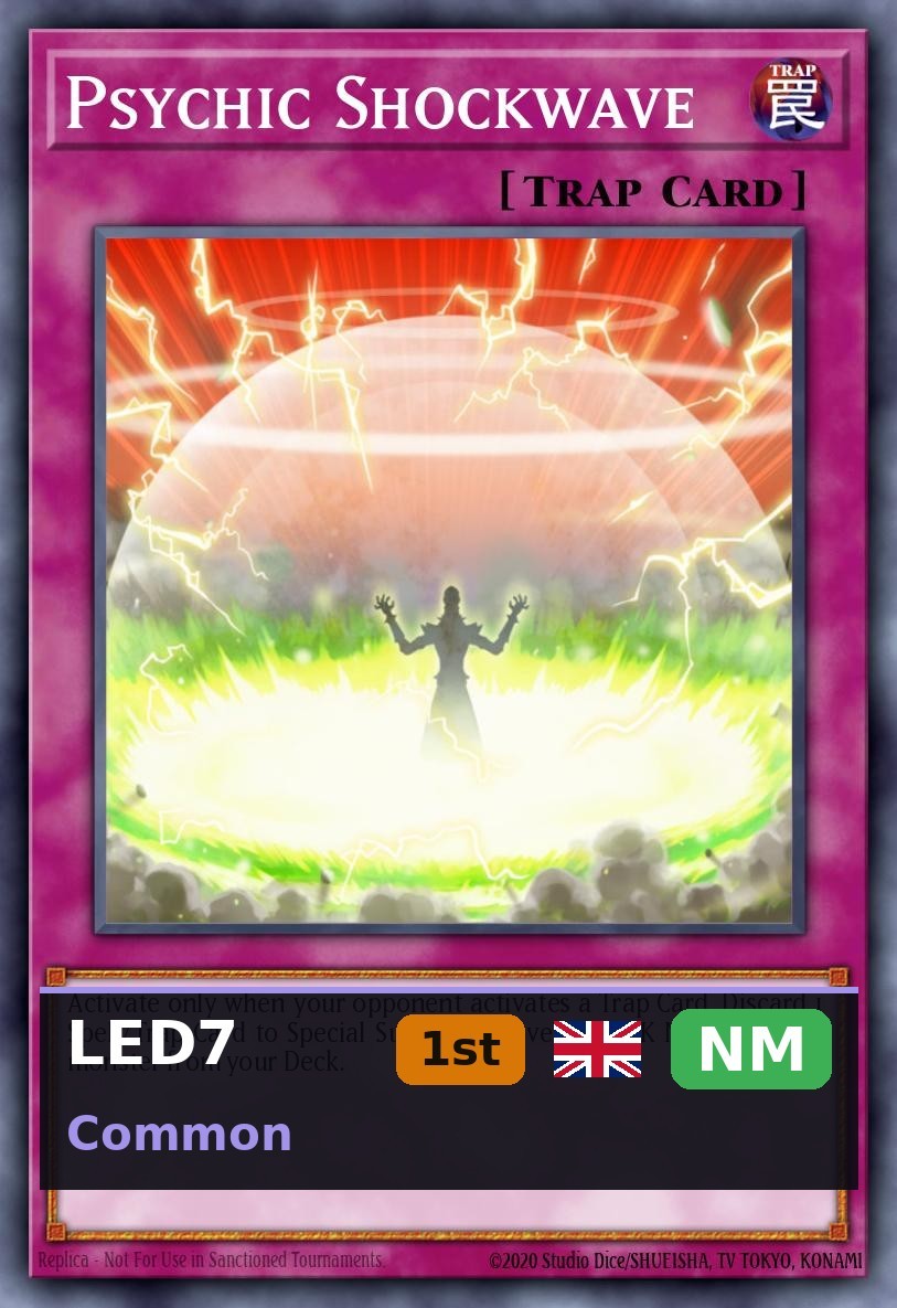 Psychic Shockwave LED7-045 1st Edition NM EN Yu-Gi-Oh