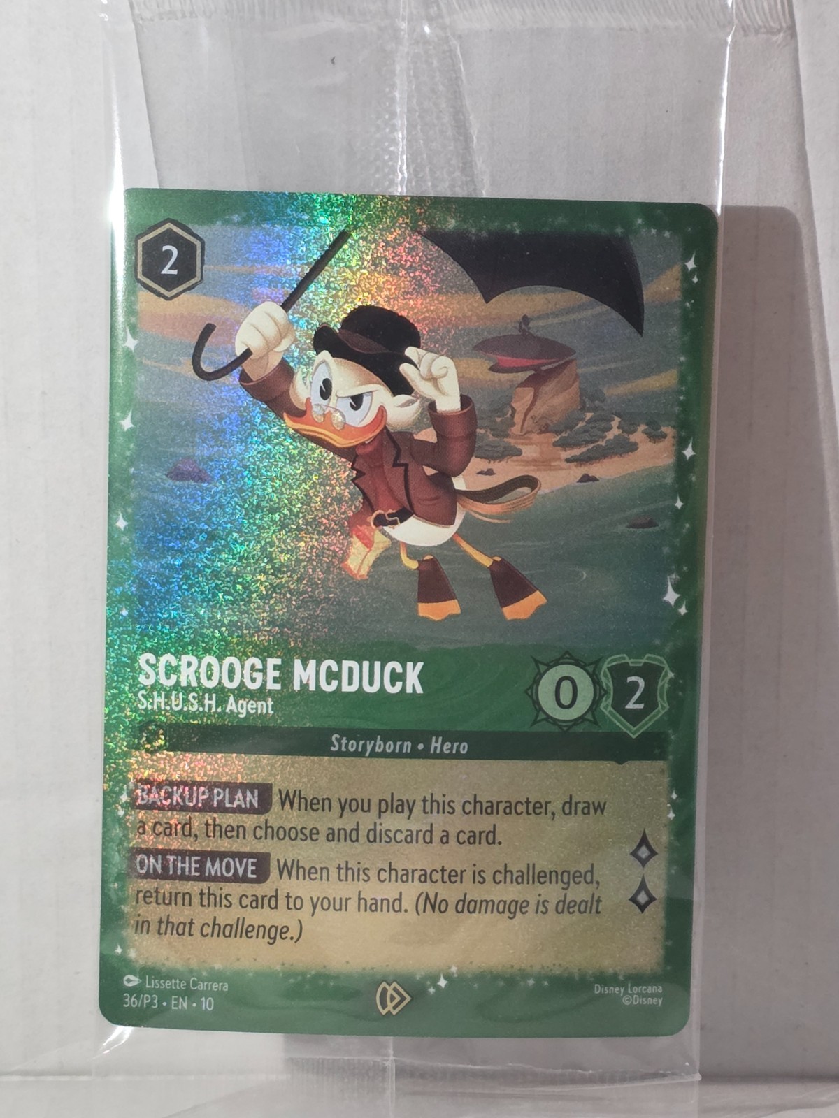 Disney Lorcana Paperone Paperone Paperone - S.H.U.S.H. Agent Promo Foil 36/P3 Sigillato