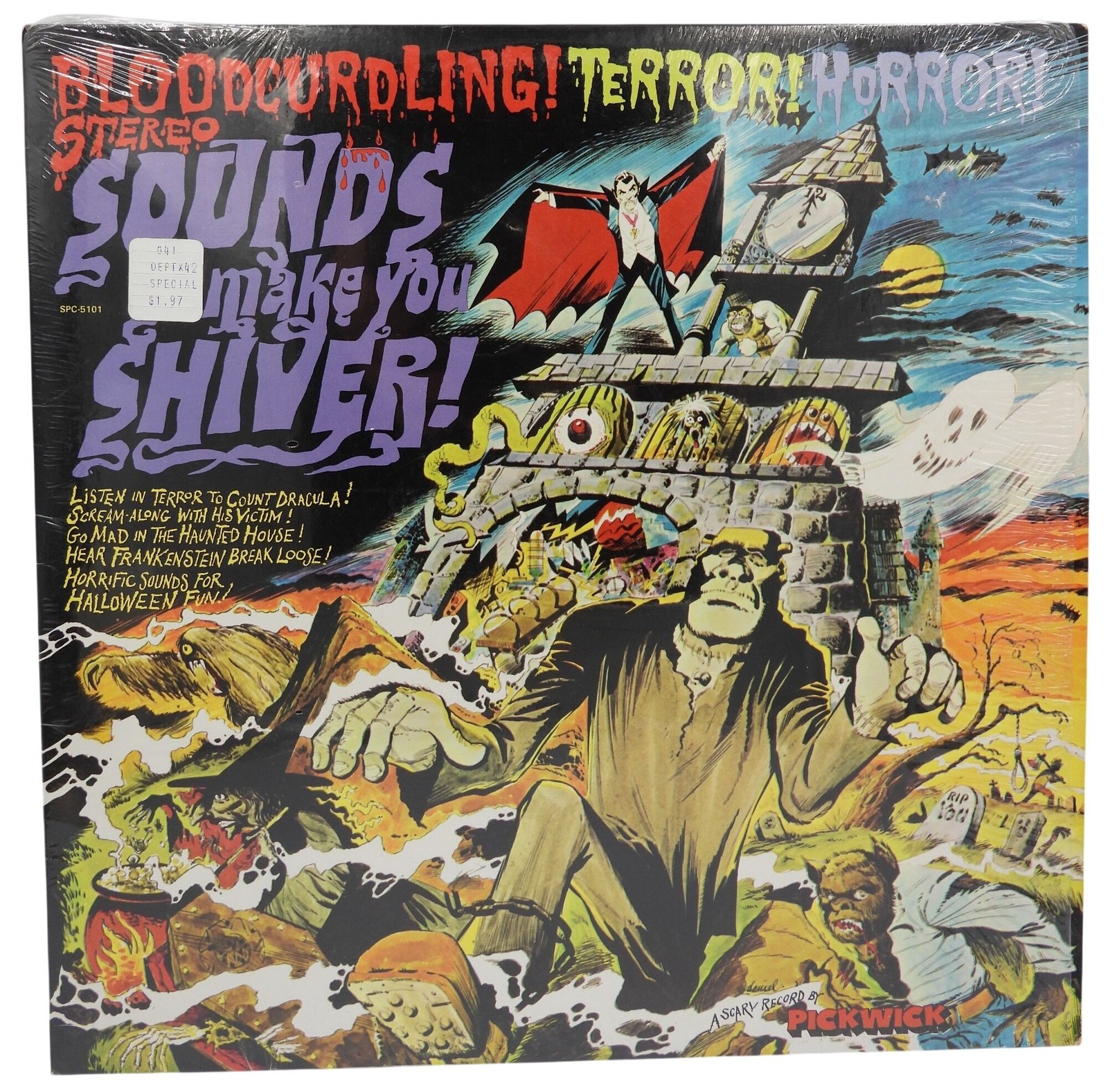 Sounds To Make You Shiver! 1974 LP Vinyl Record Pickwick Halloween Sound Effects