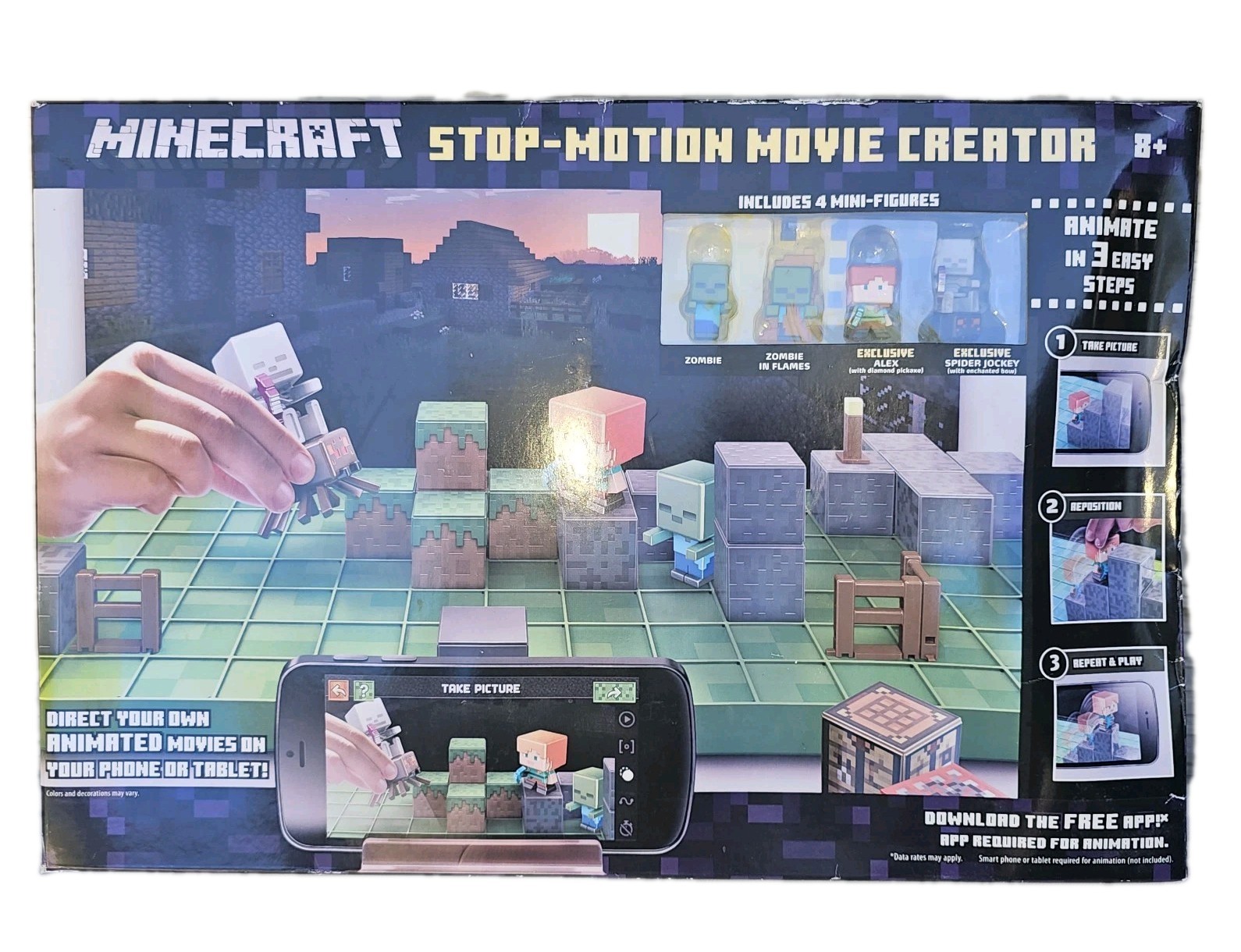 Minecraft Stop-Motion Movie Creator Playset Mattel DYT67 NEW Open Box Complete