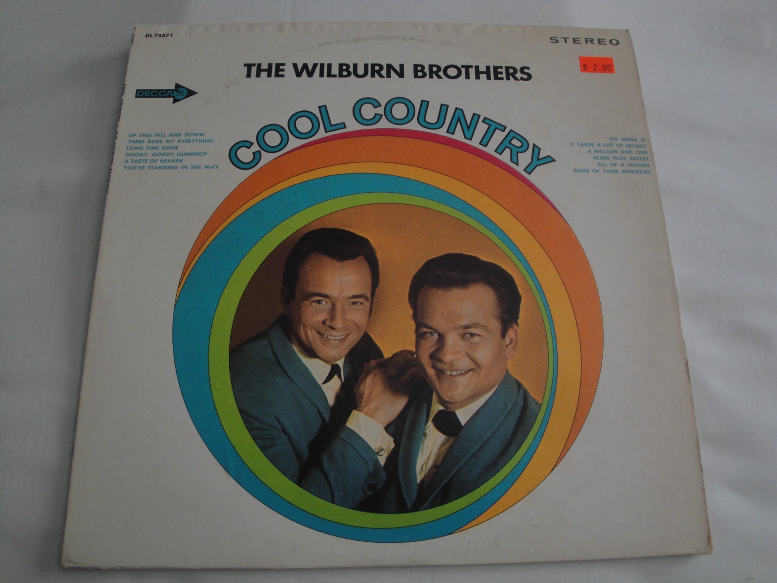 The Wilburn Brothers-"Cool Country"  VINYL LP ALBUM 1967 DECCA RECORDS