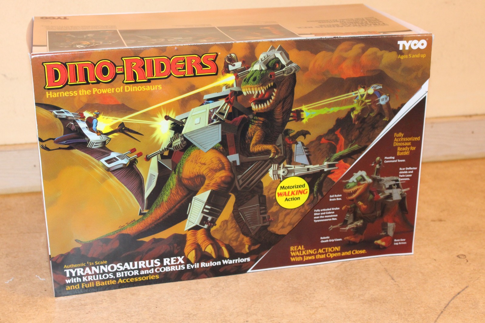 X2 Dino Riders Tyrannosaurus Rex replique boite couvercle/vitre plastique Krulos