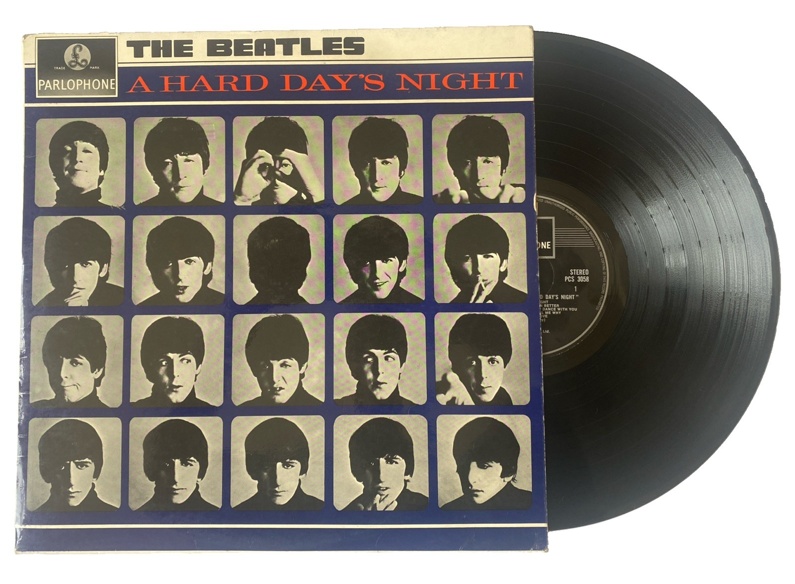 Beatles - A Hard Days Night Vinyl LP Record Reissue PCS3058 Parlophone 1976 Vg+