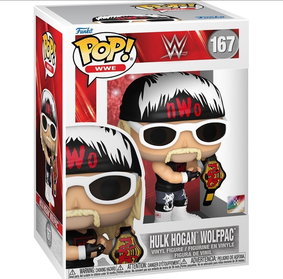 Funko Pop! Vinile: Hulk Hogan #167 - Cintura WWE Wolfpac nuova senza scatola con protezione morbida