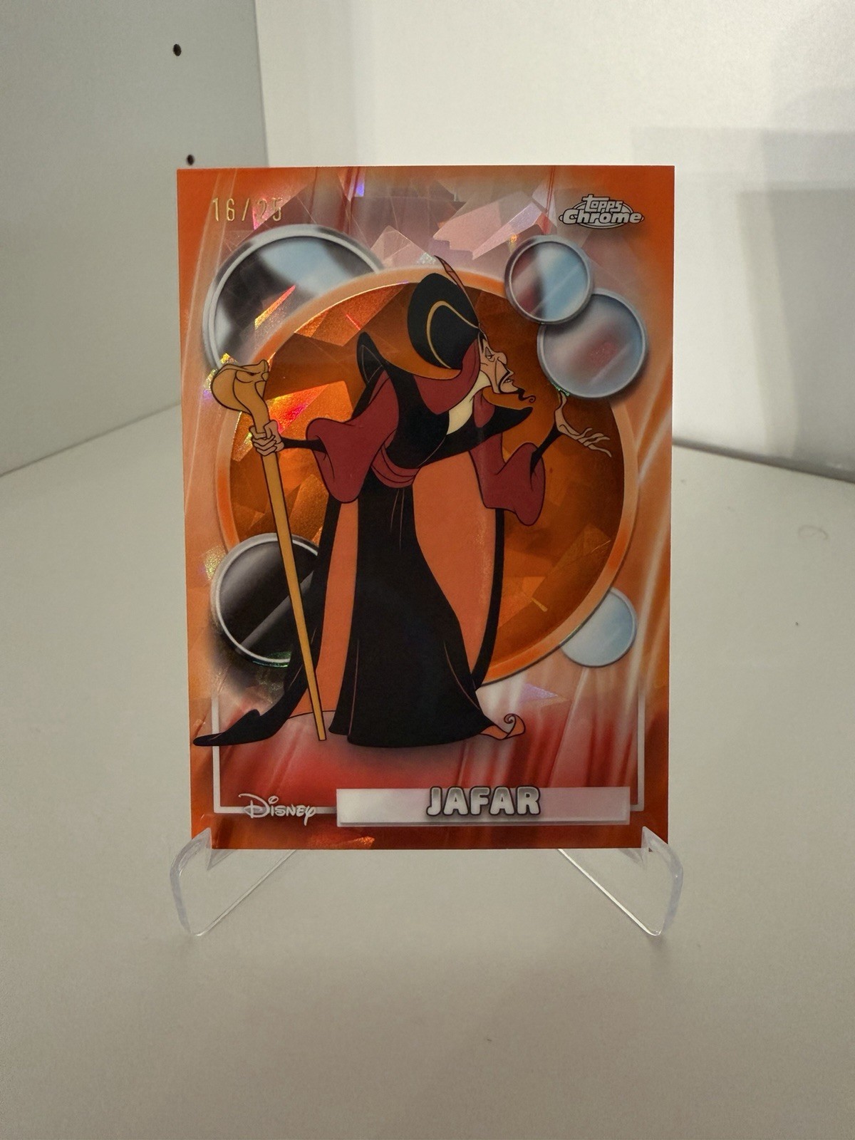 2026 Disney Topps Chrome Sapphire Jafar Orange Sapphire /25