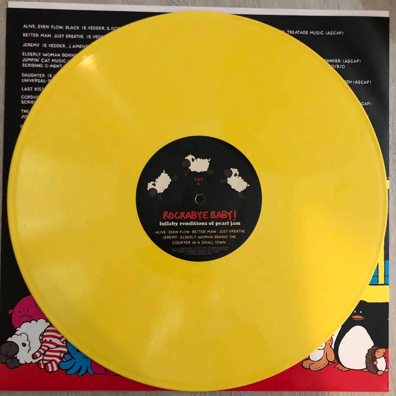 Pearl Jam LP 2013 Record Store Day YELLOW VINYL Rockabye Baby! OOP