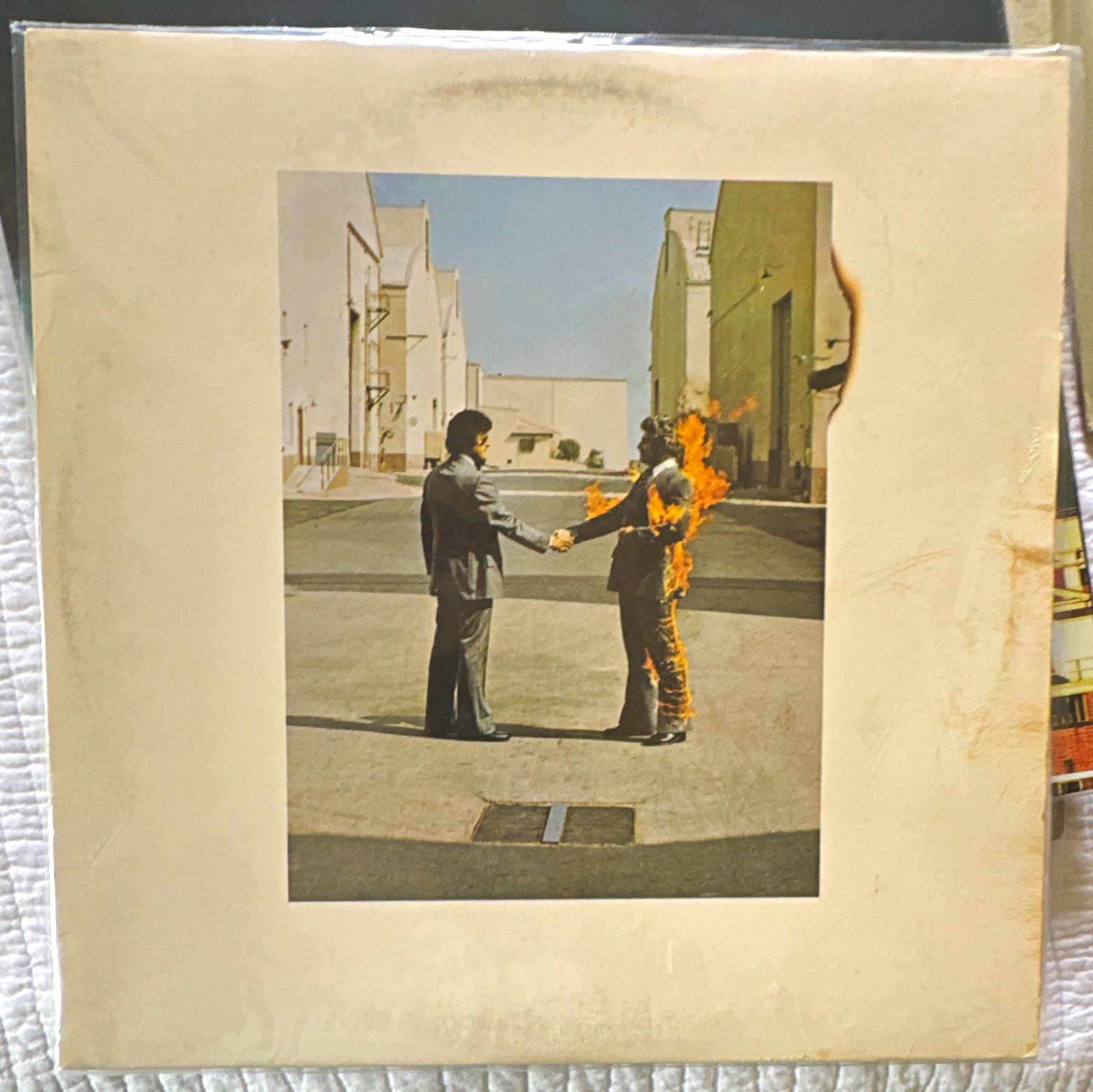 Pink Floyd Wish You Were Here LP Columbia PC 33453 US Reissue Carrollton VG-VG+