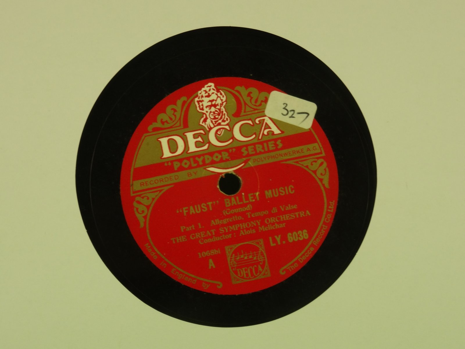 ALOIS MELICHAR FAUST BALLET MUSIC 78RPM (441/26) (441) 2 TRACK 78 RPM DECCA
