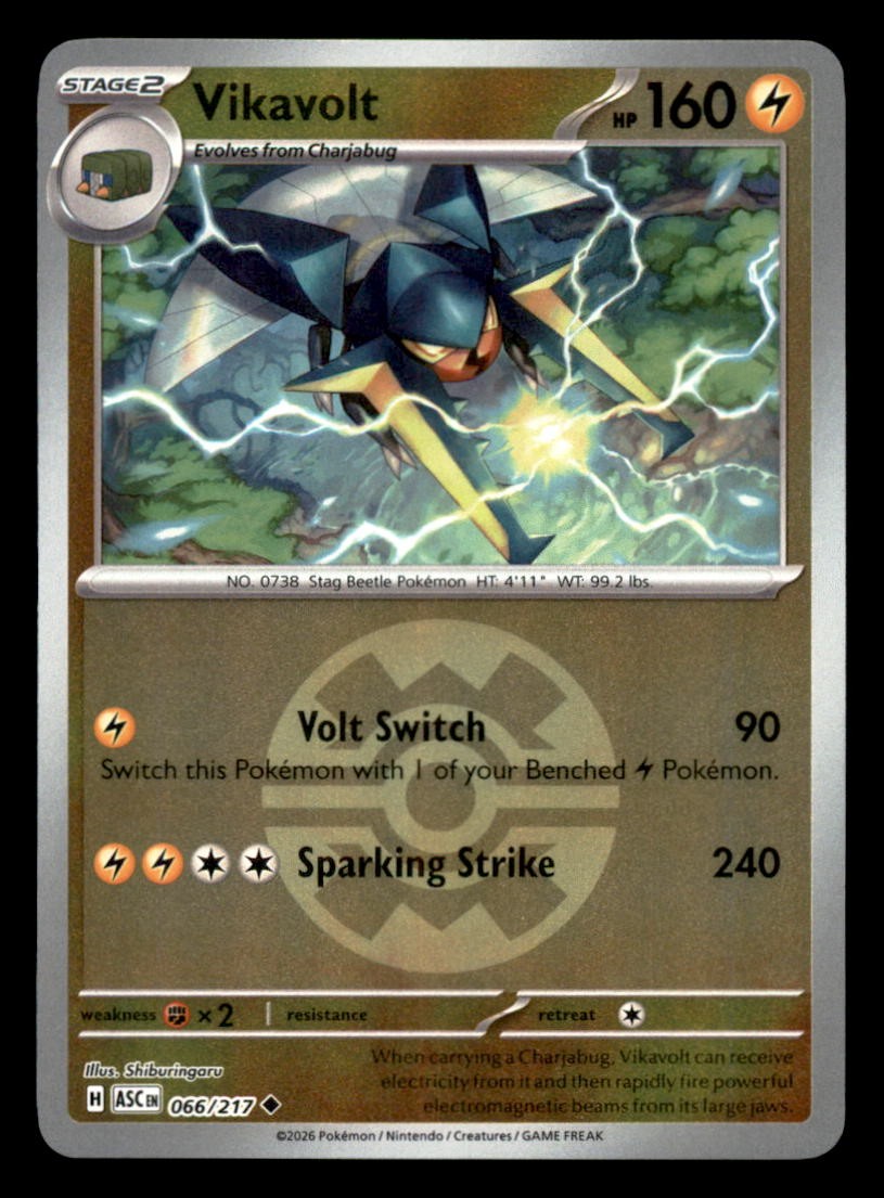 VIKAVOLT (QUICK BALL) 066/217 R. HOLO ASCENDED HEROES NM