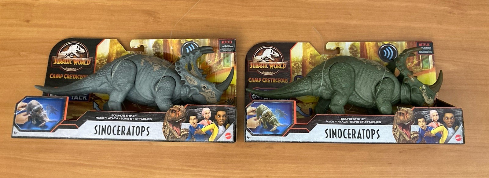 Jurassic World Camp Cretaceous Green & Gray Sinoceratops Sound Strike New Toy