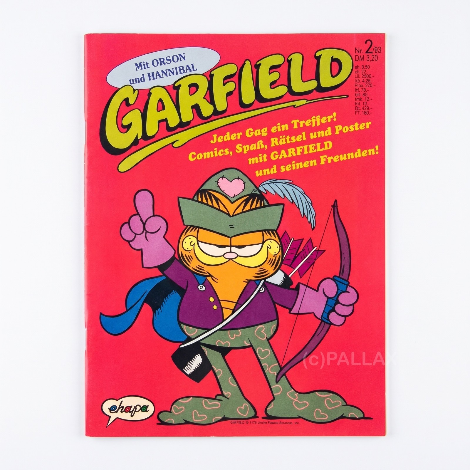 COMIC GARFIELD N.2/93 CON POSTER/EHAPA 1993