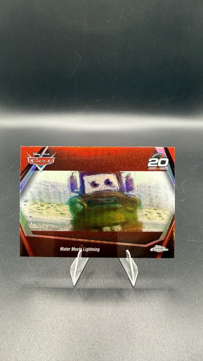 2026 Topps Chrome Disney #CRS4 Mater incontra Lightning Cars 20° anniversario