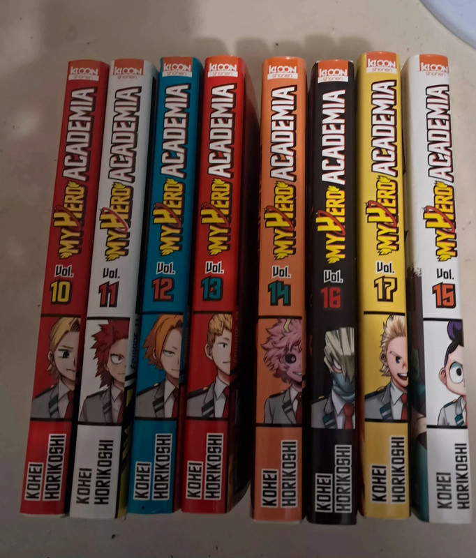 Lot de 8 manga my hero academia du tome 10 au tome 17