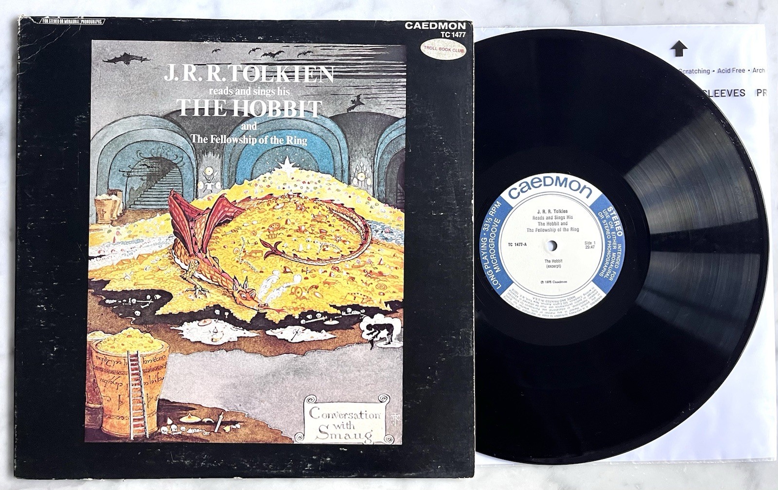 J.R.R. Tolkien Reads and Sings His The Hobbit and The Fellowship of the Ring LP
