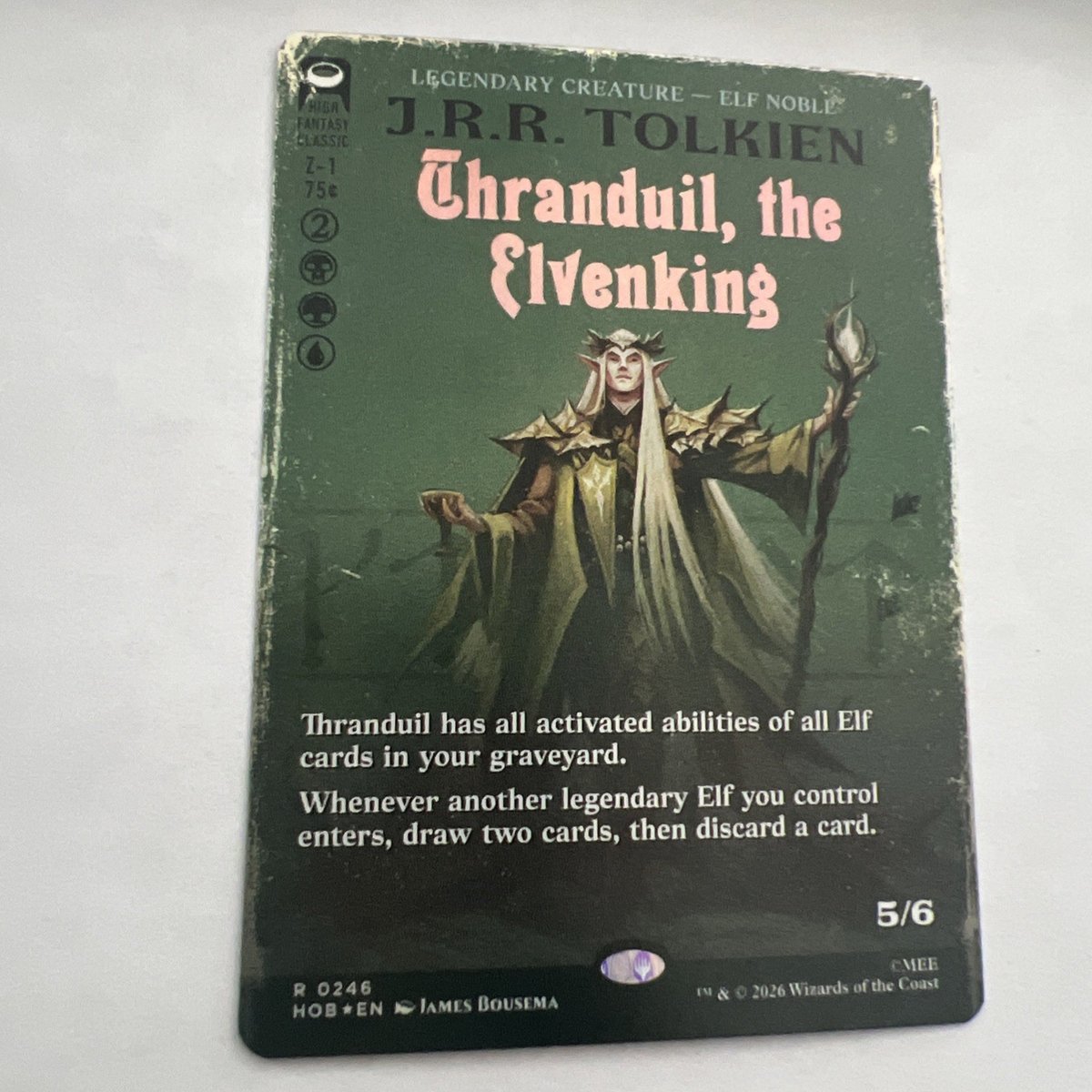 Thranduil, L'Elfo Lo Hobbit (246) Foil copertina libro senza bordi - RARO