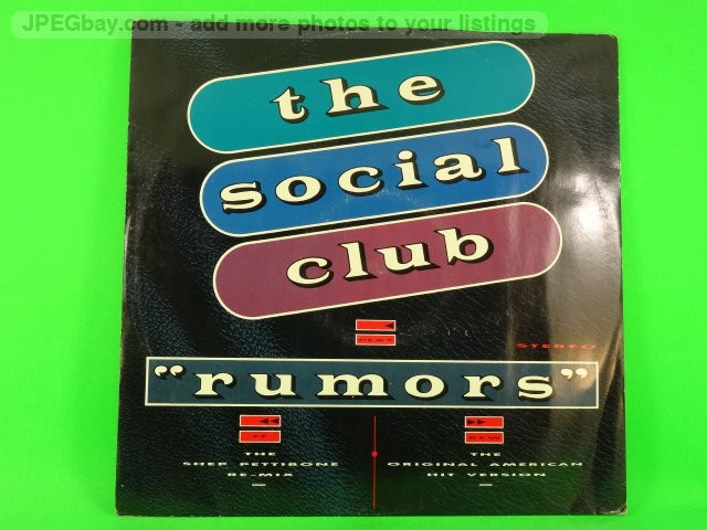 THE SOCIAL CLUB RUMOURS (470) 4 Track 12" Single including Picture Sleeve CHRYSA
