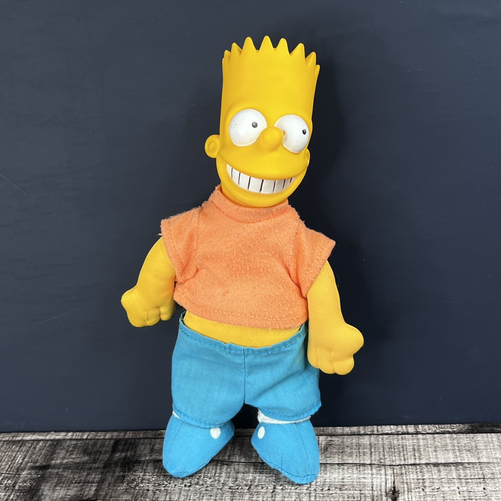 The Simpson’s Cartoon 1990 Bart Simpson Doll Plush Molded Head 9 Inches Vintage 