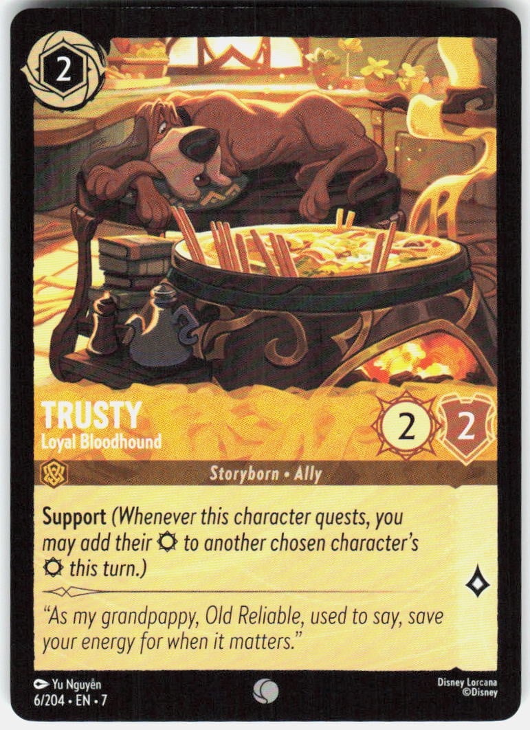 Disney Lorcana Trusty Loyal Bloodhound 6/204 Archazias Island Storyborn Ally