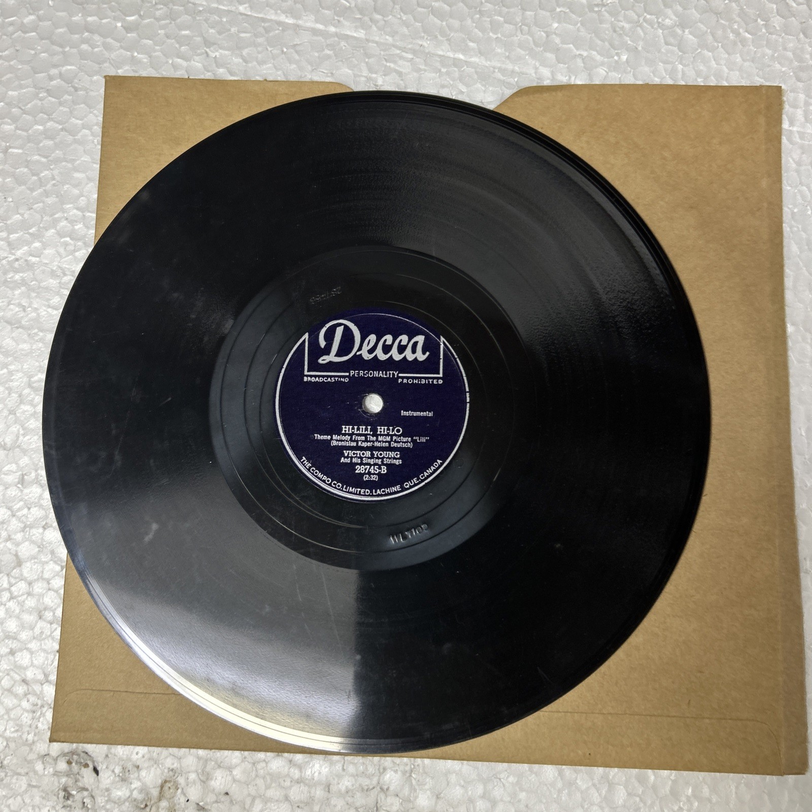 Victor Young The Melba Waltz/ Hi/lili Hi-Lo DECCA 78