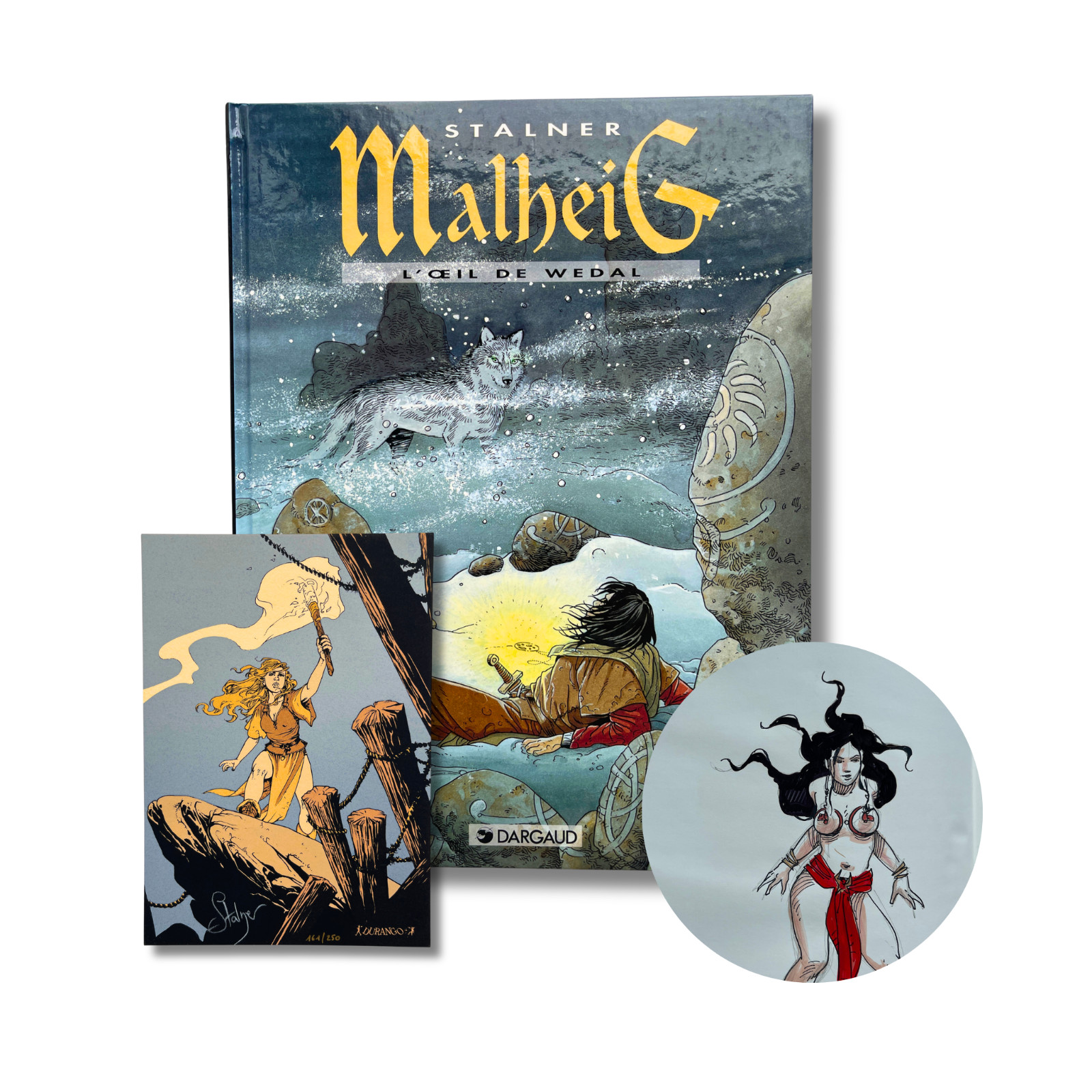 Malheig-T3, dédicace en couleur, signée par Stalner, ex-libris tirage limité -E0