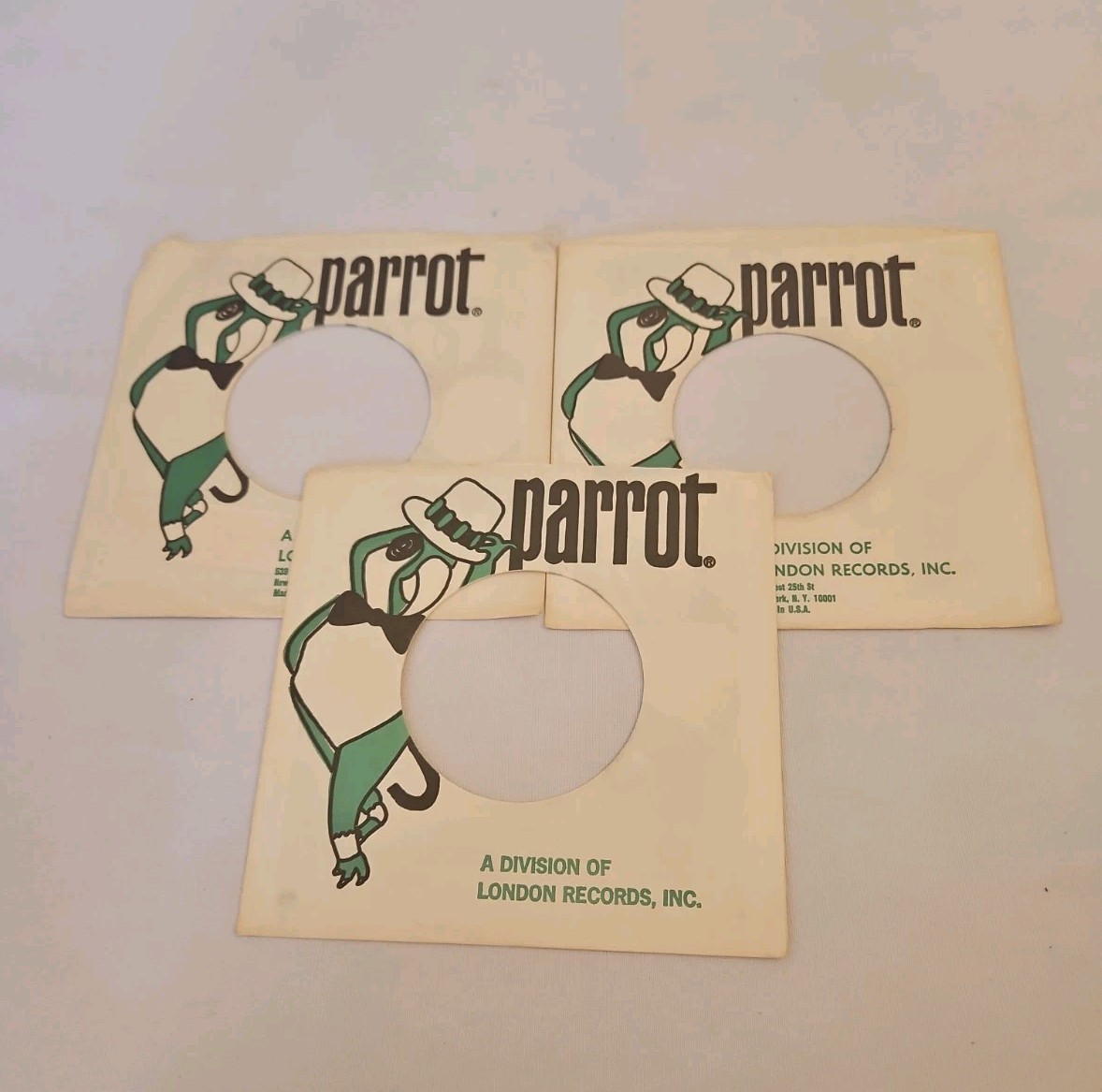45 RPM 7" RECORD SLEEVES CO. SLEEVE 3 PACK SEE PHOTO Parrot Records (SLV408)