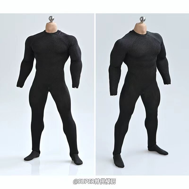 Body nero maschile scala 1/12 collant body tuta body per action figure 6" body