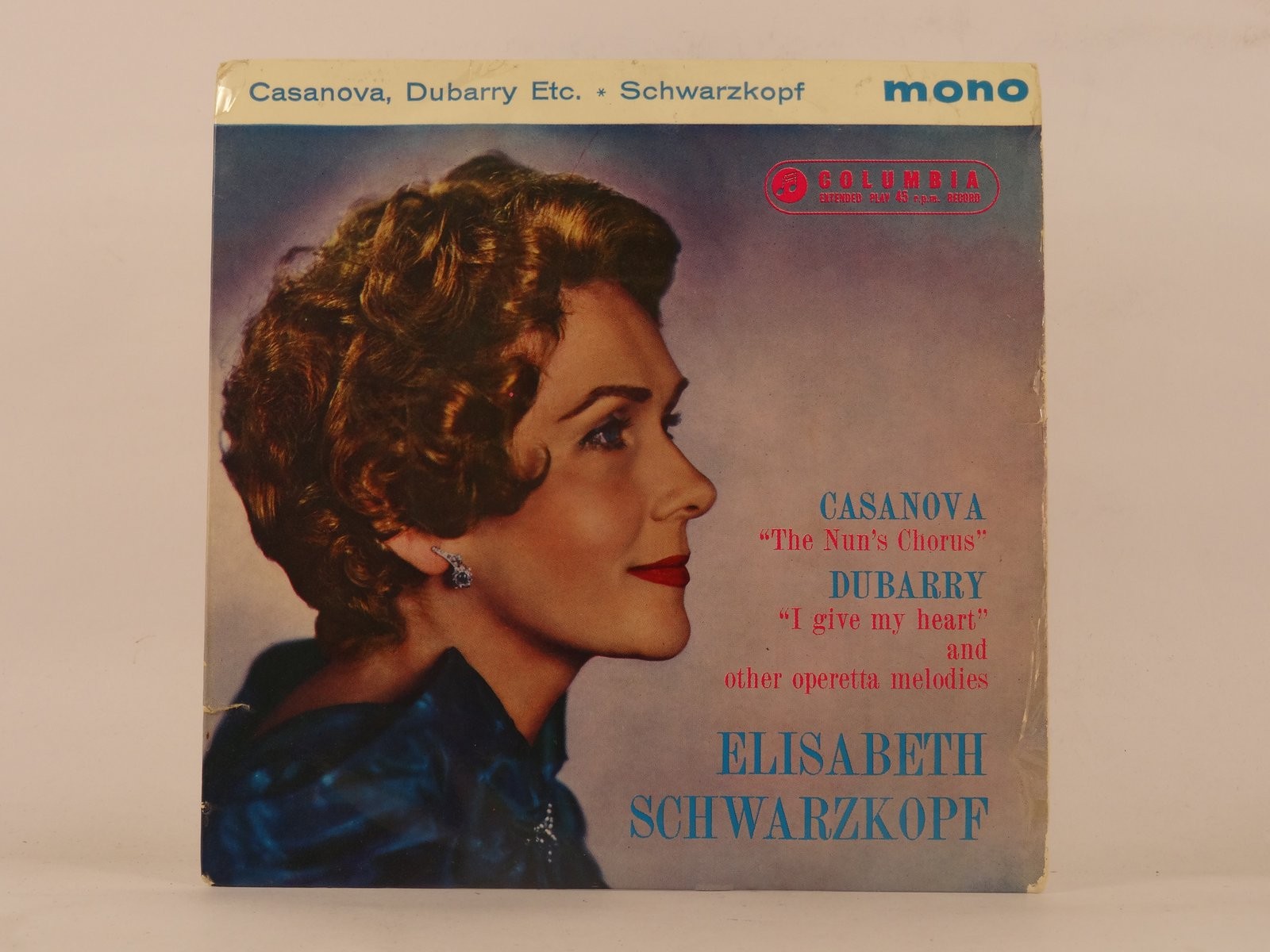 ELISABETH SCHWARZKOPF CASANOVA/ DUBARRY ETC (96) 4 Track 7" Single including Pic