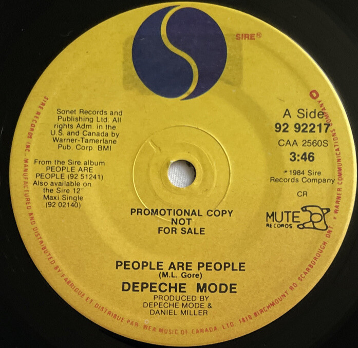 DEPECHE MODE -People Are People- Rare Canadian Solid Centre Promo 7” (Vinyl)